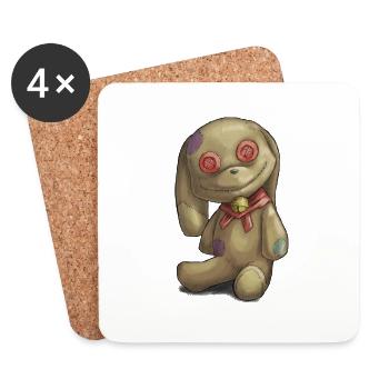 Creapy Teddy - Coasters (set of 4) - white - Front