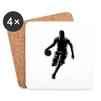 Sport Basketball Dribbling - Untersetzer (4er-Set) - Weiß - Vorne