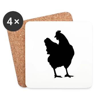 chicken - Coasters (set of 4) - white - Front