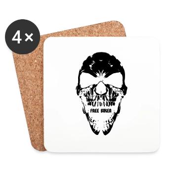 Skull Free Biker - Dessous de verre (lot de 4) - blanc - Devant