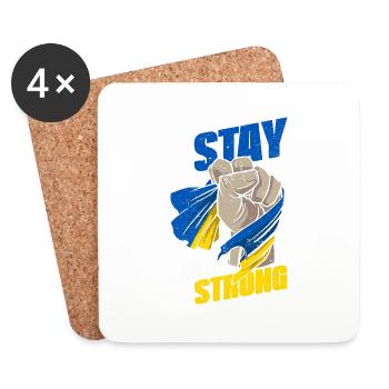 Stay strong Ukraine flag Ukrajina - Coasters (set of 4) - white - Front