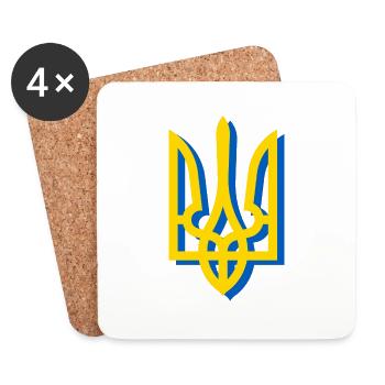 Sauvez l’Ukraine ! - Dessous de verre (lot de 4) - blanc - Devant