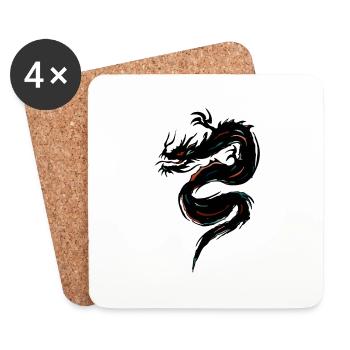Stammesdrache - Untersetzer (4er-Set) - Weiß - Vorne