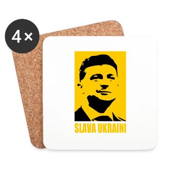 Slava ukraini - Dessous de verre (lot de 4) - blanc - Devant
