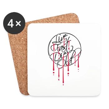 Live Fast Die - Coasters (set of 4) - white - Front