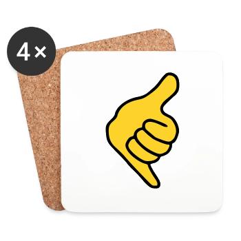 Emoji Cool Sketch Couleur - Dessous de verre (lot de 4) - blanc - Devant