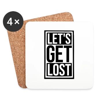 Lets Get Lost - Coasters (set of 4) - white - Front