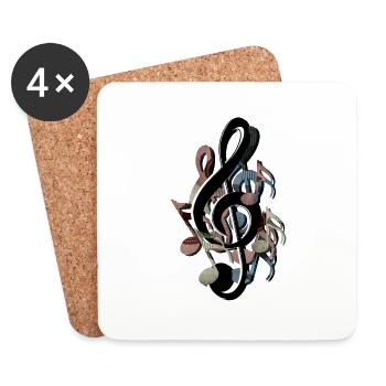 Clé - Dessous de verre (lot de 4) - blanc - Devant