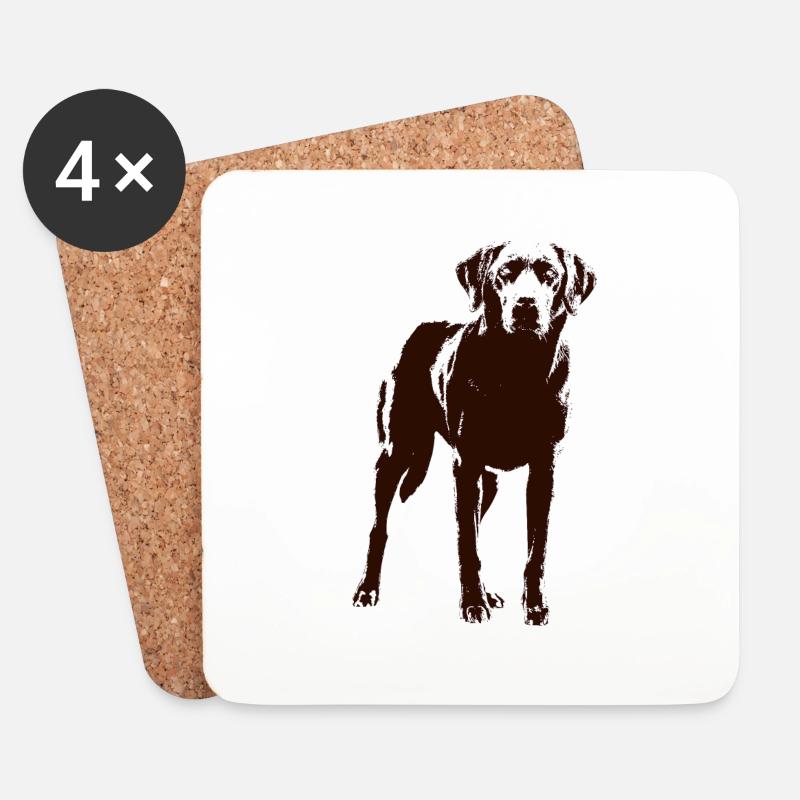 Labrador - Untersetzer (4er-Set) - Weiß
