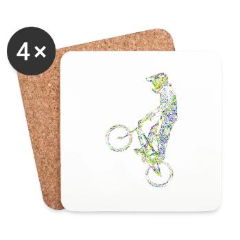 bmx racing - Coasters (set of 4) - white - Front