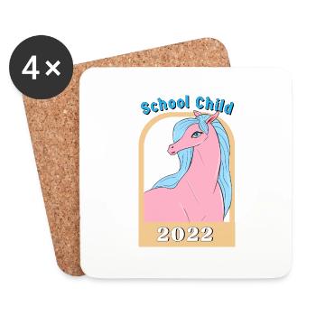 Schulkind 2022 Island Pferd - Schulanfang - Untersetzer (4er-Set) - Weiß - Vorne