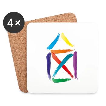 buntes haus - Untersetzer (4er-Set) - Weiß - Vorne