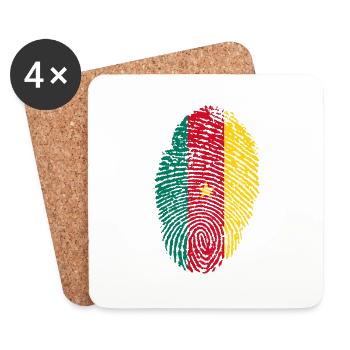 Cameroun - Dessous de verre (lot de 4) - blanc - Devant