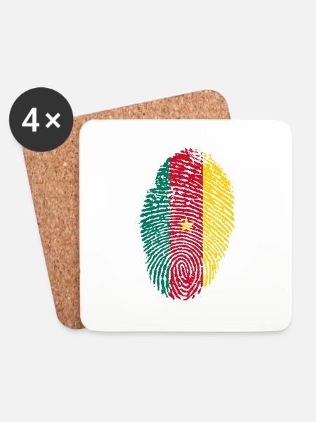 Kamerun - Untersetzer (4er-Set) - Weiß