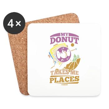 Donut Süssigkeiten Donuts Essen Bäcker Geschenk - Untersetzer (4er-Set) - Weiß - Vorne