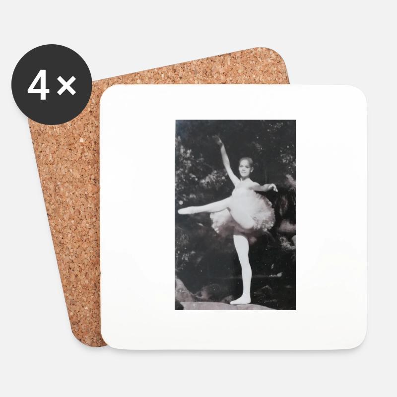 Ballerina - Untersetzer (4er-Set) - Weiß