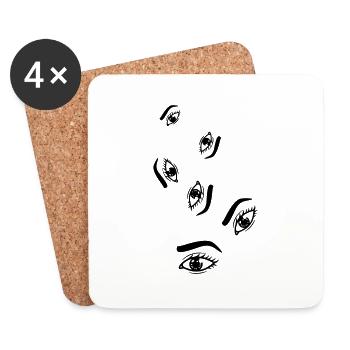 Symbole de l’œil - Dessous de verre (lot de 4) - blanc - Devant