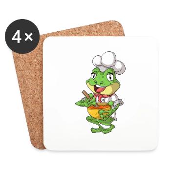 Cook Frog / Boiling Frog - Coasters (set of 4) - white - Front