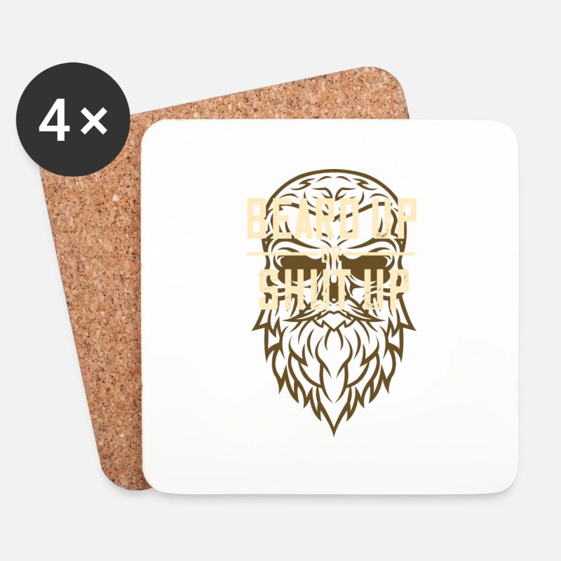 Beard Bearded Beard Funny Sayings Shut Up - Coasters (set of 4) - white