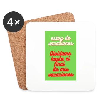 ESTOY DE VACACIONES. OLVIDAME HASTA EL FINAL DE - Dessous de verre (lot de 4) - blanc - Devant