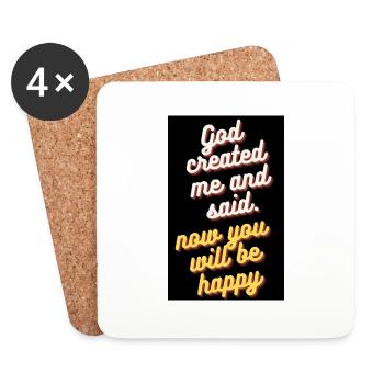 GOD CREATED ME AND SAID - Dessous de verre (lot de 4) - blanc - Devant