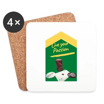 Poker live your passion - Dessous de verre (lot de 4) - blanc - Devant