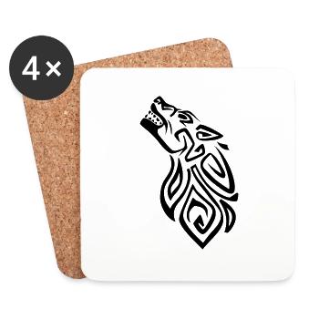 Personnage Viking Fenrir Fenriswolf Loup Enfant Loki - Dessous de verre (lot de 4) - blanc - Devant