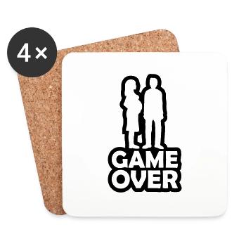 Papa Mama Game Over - Untersetzer (4er-Set) - Weiß - Vorne