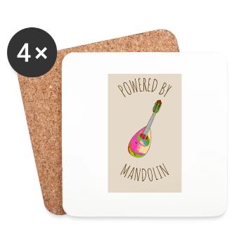 Powered by Mandolin - Untersetzer (4er-Set) - Weiß - Vorne