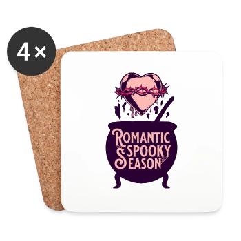 Fête D'Halloween Romantique Et Effrayante Sorcière - Dessous de verre (lot de 4) - blanc - Devant