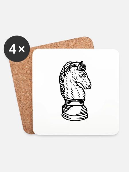 Horse - Coasters (set of 4) - white