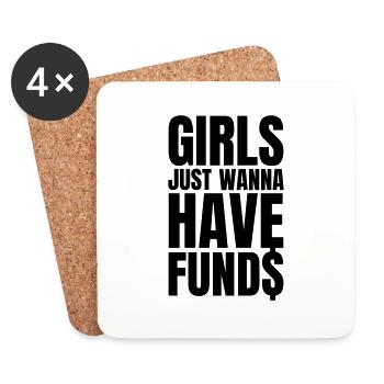 LES FILLES VEULENT JUSTE AVOIR DES FONDS - Dessous de verre (lot de 4) - blanc - Devant