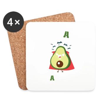 Vegan Vampire Avocat Guacamole végétalien végétalien végétalien - Dessous de verre (lot de 4) - blanc - Devant