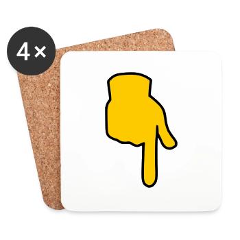 Emoji zeigen unten Skizze Farbe - Untersetzer (4er-Set) - Weiß - Vorne
