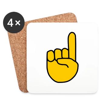 Emoji Index Fingers Show Sketch Color - Dessous de verre (lot de 4) - blanc - Devant