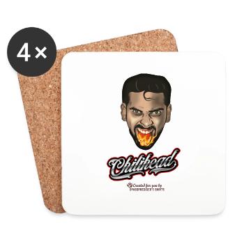 Chili T-Shirt Chilihead - Coasters (set of 4) - white - Front