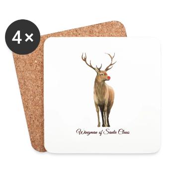 Wingman of Santa - Coasters (set of 4) - white - Front