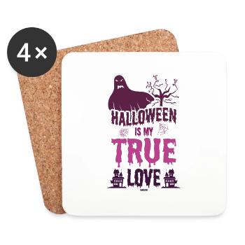 Halloween ist meine wahre Liebe - Untersetzer (4er-Set) - Weiß - Vorne