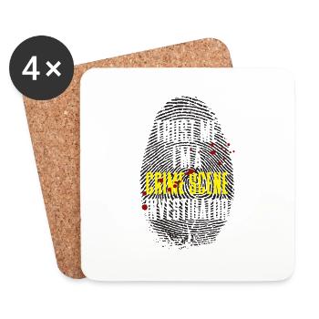 Securing traces - Kripo Polizei Kriminaltechnik - Coasters (set of 4) - white - Front