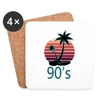 1990s Proverbs 90s Gift Idea - Coasters (set of 4) - white - Front