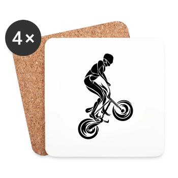 BMX Rider Triabal - Coasters (set of 4) - white - Front