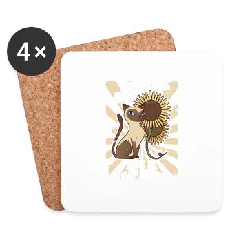 Cat mom - Coasters (set of 4) - white - Front