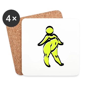 jaune potelé - Dessous de verre (lot de 4) - blanc - Devant