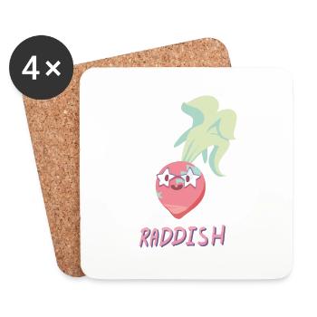 Mignon dessin animé Radis - Dessous de verre (lot de 4) - blanc - Devant