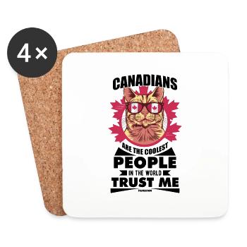 Drapeau du Canada Kanada Flagge Ottawa Vancouver Fahne - Dessous de verre (lot de 4) - blanc - Devant