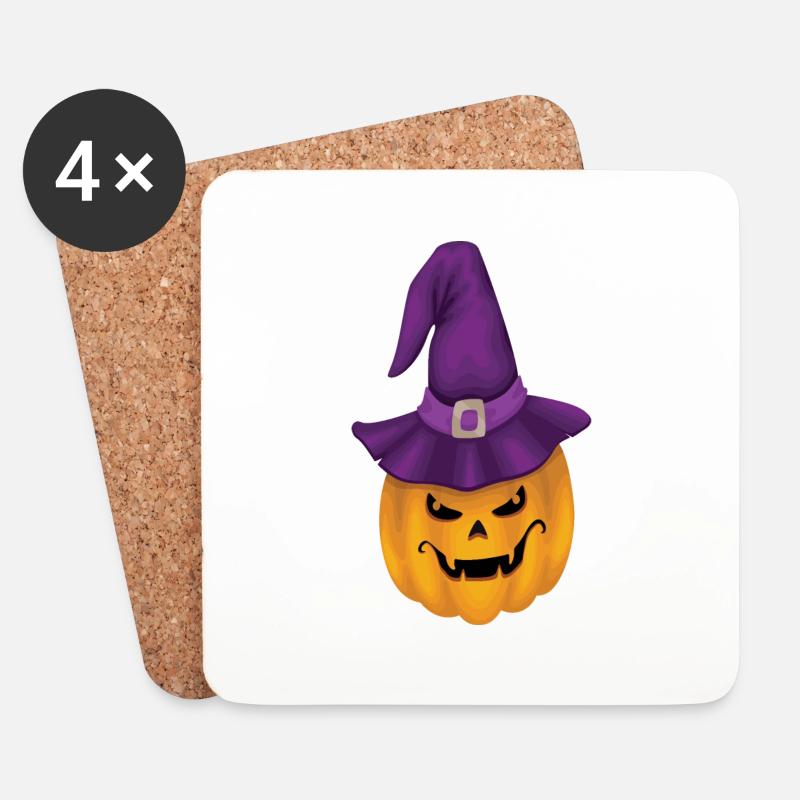 Halloween - Untersetzer (4er-Set) - Weiß