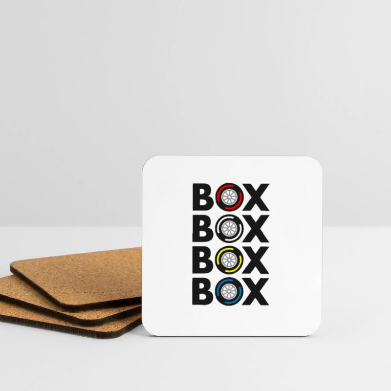 Box Box Box Box Grand Prix Tyres Compound Design Coasters (set of 4)