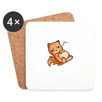 Les chats me rendent heureux, pas tellement - Dessous de verre (lot de 4) - blanc - Devant