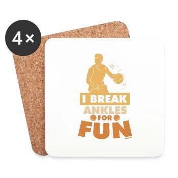 Drôle de dicton de basket-ball - Dessous de verre (lot de 4) - blanc - Devant