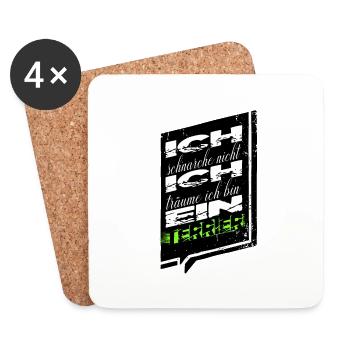 humor statement geek geschenk lieblingshund - Untersetzer (4er-Set) - Weiß - Vorne